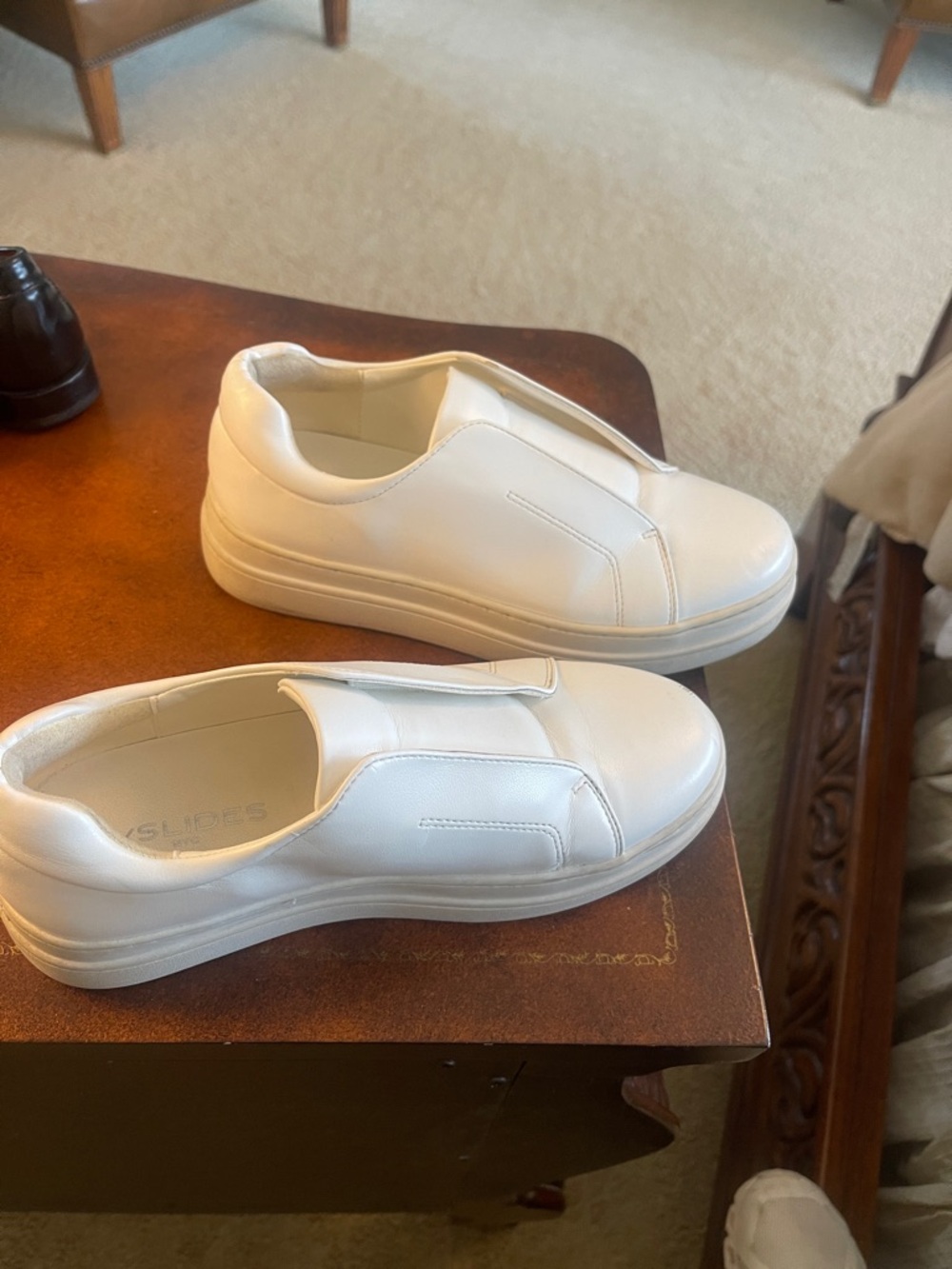 J/SLIDES Cream Slip-On Platform Sneakers
